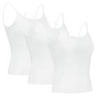 Kit 3 regata Feminina com alça cor Branco