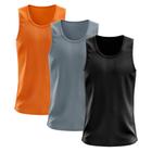 Kit 3 Regatas Dry Fit Lisa Básica Proteção Solar UV Térmica Camisa Camiseta Treino Academia Ciclismo