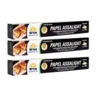 Kit 3 Rolos Papel Assalight Manteiga Hamburguer Fritar Forno