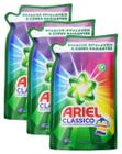 Kit 3 sabão líquido refil ariel cores radiantes sachê 700ml