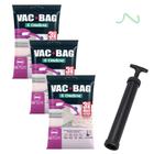 Kit 3 Saco A Vacuo Jumbo 110x100cm Vac Bag Mala+ Bomba Ordene