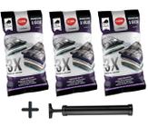 Kit 3 Sacos Organizador a Vácuo Roupa Cobertor Com Zíper + Bomba - Clink 50x60cm