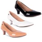 Kit 3 Sapato Scarpin Feminino Salto Baixo Fino R2.26/R2.29