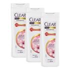 Kit 3 Shampoo Clear Anticaspa Flor de Cerejeira 200ml