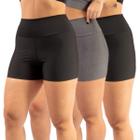 Kit 3 Short Fitness Feminino Curto Cintura Alta Reforçado