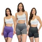 Kit 3 Short Legging Academia Feminino Empina Bumbum Cós Alto Elástico