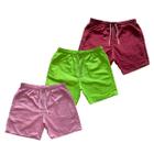 Kit 3 Short Masculino Mauricinho Neon Bermuda Tactel Liso