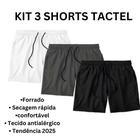 Kit 3 shorts bermuda tactel masculino lisa básica estilo mauricinho com 3 bolsos ideal para academia corridas praia piscina forrado secagem rapida