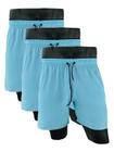 KIT 3 Shorts Bermudas masculino tactel com elastano lisa moda praia