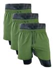 KIT 3 Shorts Bermudas masculino tactel com elastano lisa moda praia