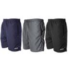 Kit 3 Shorts Calção Bermuda Tactel Masculino Bolsos Elástico Cordão Liso Academia Básico Uniforme