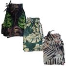 Kit 3 Shorts calção tactel verão floral praia piscina