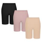 Kit 3 Shorts Feminino Básico Sem Costura Loba Confortável Lupo