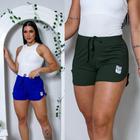 KIT 3 Shorts Feminino Malha canelada Academia Pilates Caminhada Corrida