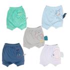 Kit 3 Shorts Infantil Com Punho Bordado Tapa Fralda