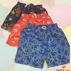 Kit 3 Shorts Infantil Masculino e Feminino Verão Com Bolso Traseiro Para Praia Clube Academia do 1 aos 3 anos