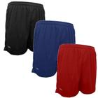 Kit 3 shorts masculino academia futebol lazer esportivo 100% poliéster