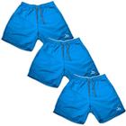 Kit 3 Shorts Masculino Básicos Azul Piscina Moda Praia Lazer