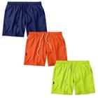 Kit 3 Shorts Masculino Liso Praia Piscina Academia Tactel MXC BRASIL