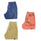 Kit 3 Shorts Mauricinho Fio Tinto Linho 3 Bolsos