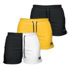 Kit 3 Shorts Moletom Feminino Com 2 Bolsos Fenda Lateral Básico Casual Treino