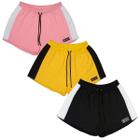 Kit 3 Shorts Moletom Feminino Esportivo Sem Bolso Básico Treino Academia