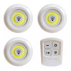 Kit 3 Spot Lampadas Luminaria Led Controle Sem Fio Remoto