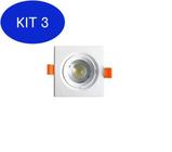 Kit 3 Spot Super Led 3W Lampada Quadrada - 2700K Branco Quente