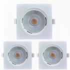 Kit 3 Spots Led Embutir Avant 7W 3000K Bivolt Luz Amarela - Quadrado