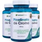 Kit 3 Suplemento Picolinato De Cromo - 250mg 60 Caps - Vitamina Natural Flora