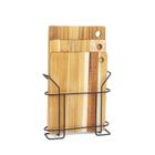 Kit 3 Tábuas De Madeira Com Suporte Em Aço - Stolf