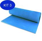 Kit 3 Tapete Yoga Pilates - Yoga Mat 1,80X0,55M - Azul Royal