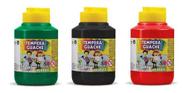 Kit 3 TEMPERA GUACHE - 250ml - VERDE PRETO VERMELHO - 02020511 / 02020520 / 02020507 - ACRILEX