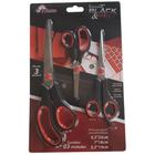 Kit 3 Tesouras Universal Black & Red - Em Casa Tem Utilidades