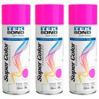 Kit 3 Tinta Aerossol Rosa Fluorescente 350Ml/250G