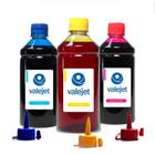 Kit 3 Tinta L380 Cyan Yellow Magenta 500ml Corante Valejet