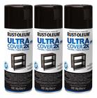 Kit 3 Tinta Spray Ultra Cover 2x Multiuso Preto Rust Oleum