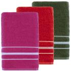 Kit 3 toalhas de banho teka escala 100% algodão 65x130cm sortidas