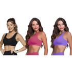 Kit 3 Tops Canelado Selene Sem Costura Feminino