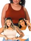 Kit 3 Tops Plus Size Reforçado Cropped Super Sustentação Xxg