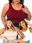 Kit 3 Tops Plus Size Reforçado Cropped Super Sustentação Xxg