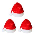 Kit 3 Toucas Gorro Papai Noel em Feltro Natal Fantasia