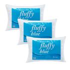 Kit 3 Travesseiros Fluffy Blue Juma Perfil Baixo