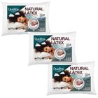 Kit 3 Travesseiros Natural Látex Extra Alto