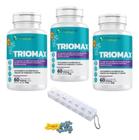 Kit 3 Triomax Magnésio Treonato Dimalato Quelato Cloreto Pa + Porta Cápsulas