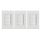 Kit 3 un. Interruptor Simples 3 teclas com placa 4x2 Liz Tramontina