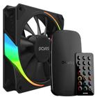 Kit 3 Uni Cooler Fan Para Gabinete Gamer Com Iluminação Argb Sangue Frio 3 Black Vulcan Cor Preto + Controladora Argb