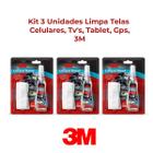 Kit 3 Unidades Limpa Telas Celulares Tv's Tablet Gps 3m