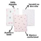 Kit 3 unidades manta cueiro 80x50cm compose bebe 100% algodao macio - MBBIMPORTS