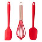 Kit 3 Utensilios De Cozinha Silicone Vermelhos - Clink